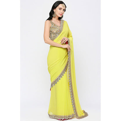 Neha Mehra Gold Embroidered Stitched Blouse