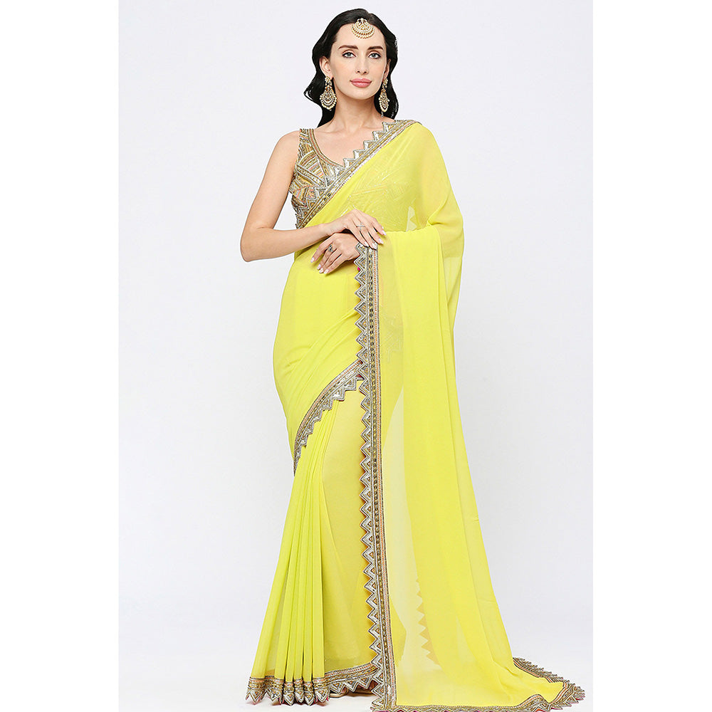 Neha Mehra Gold Embroidered Stitched Blouse