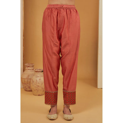 Neha Khullar Rust Kurta with Pant and Dupatta (Set of 3)