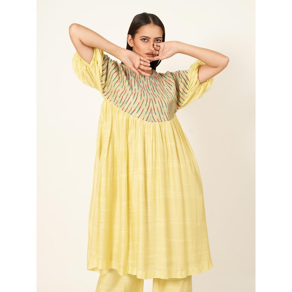 Neha Tarun Embroidered Relaxed Fit Kurta An Pant (Set of 2)