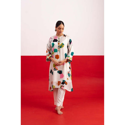 NEHER Mosa White Kurta with Pant
