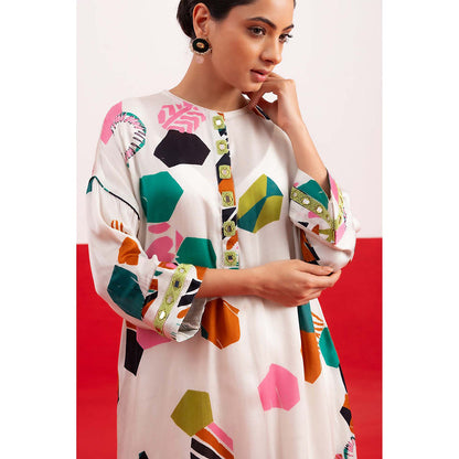 NEHER Mosa White Kurta with Pant