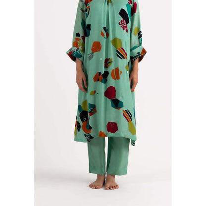 NEHER Mosa Green Kurta with Pant