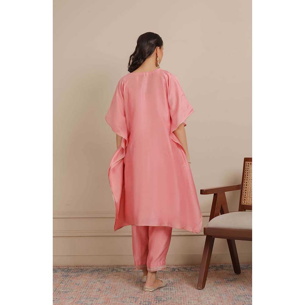 NEMAANI Pink Kaftan with Pant and Slip (Set of 3)