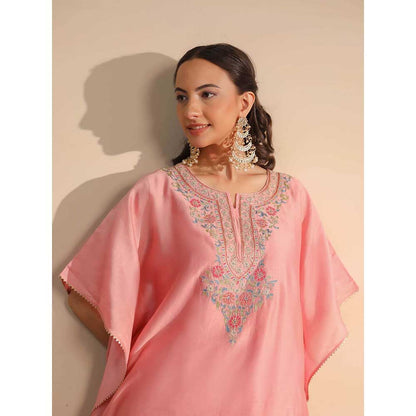 NEMAANI Pink Kaftan with Pant and Slip (Set of 3)