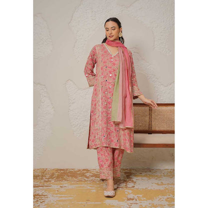 NEMAANI Saanjh Pink Kurta with Pant and Dupatta