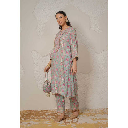 NEMAANI Meher Blue Kurta with Pant and Dupatta