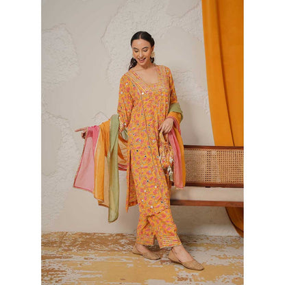 NEMAANI Noor Yellow Kurta with Pant and Dupatta