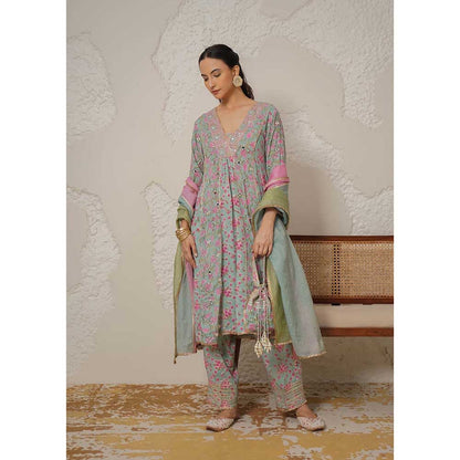 NEMAANI Ira Blue A-Line Kurta and Pant