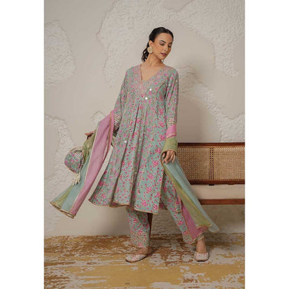 NEMAANI Ira Blue A-Line Kurta and Pant