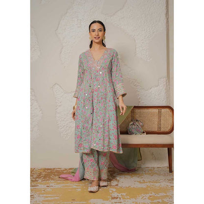 NEMAANI Ira Blue A-Line Kurta and Pant