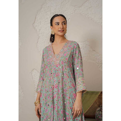 NEMAANI Ira Blue A-Line Kurta and Pant