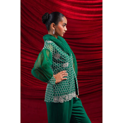 Nidhi Gupta Designs Fiza Green Co-Ord (Set of 2)