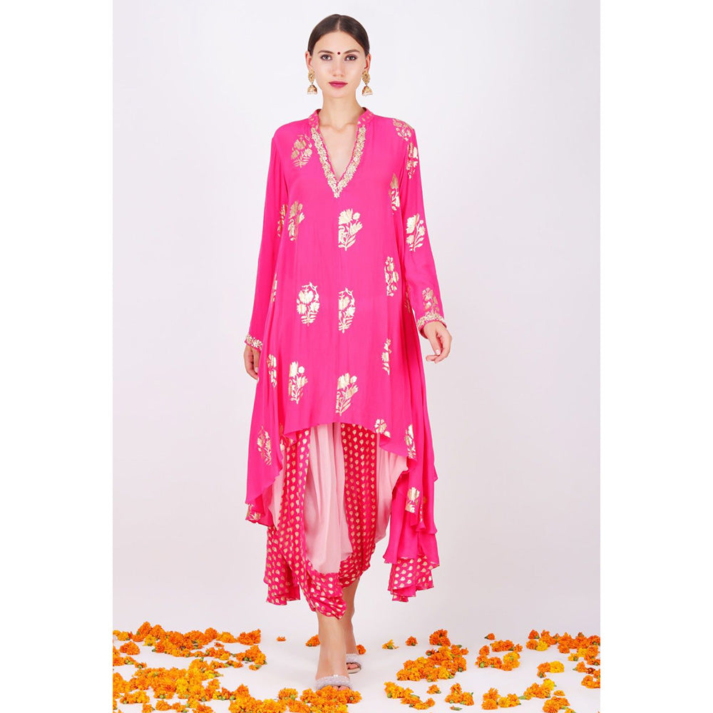Nikasha Rani Pink Kurta With Soft Churidar - Set of 2
