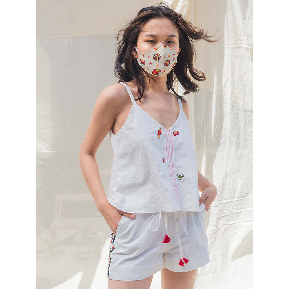 Nikasha Bulbul Embroidered Cami Top With Mulmul Lining