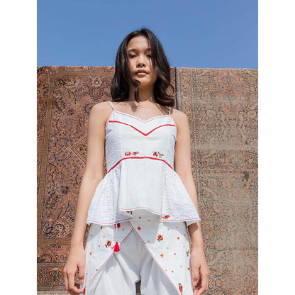 Nikasha Bulbul Embroidered Tie Up Strap Cami Top