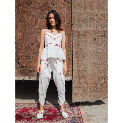 Nikasha Bulbul Embroidered Tie Up Strap Cami Top