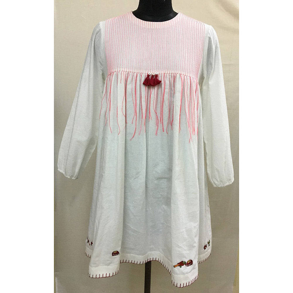 Nikasha Bulbul Dress With Pin Tucks And Tassels
