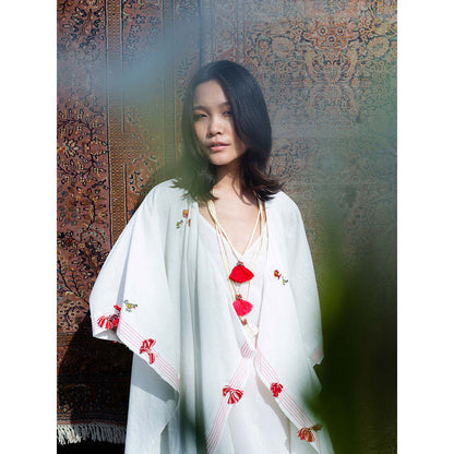 Nikasha Bulbul White Embroidered Jacket