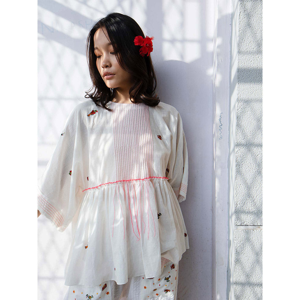 Nikasha Bulbul White Kaftan Sleeve Top