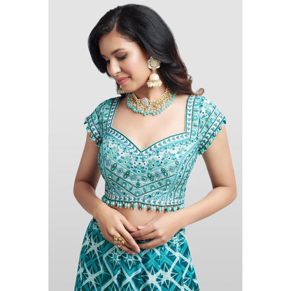 Nikkie J Sinara Embellished Blouse with Lehenga and Dupatta (Set of 3)