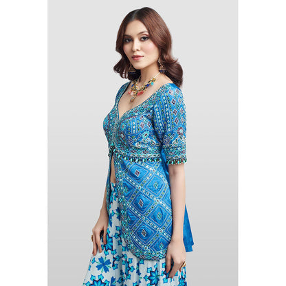 Nikkie J Amoli Printed Embellished Kurta with Lehenga and Dupatta (Set of 3)