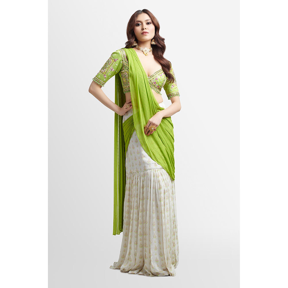 Nikkie J Zeba Embellished Blouse with Sharara and Dupatta (Set of 3)