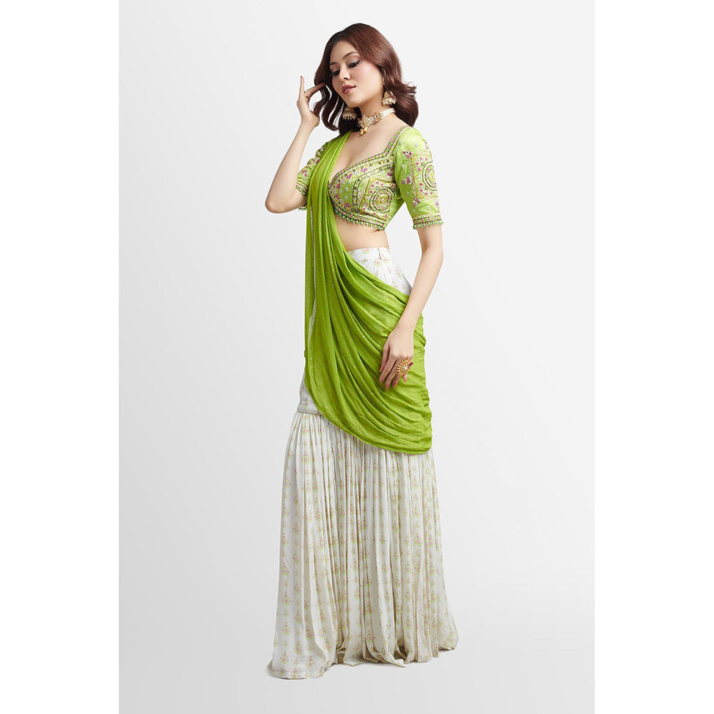 Nikkie J Zeba Embellished Blouse with Sharara and Dupatta (Set of 3)