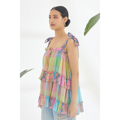 Nikasha Multi-Color Floral Strap Top