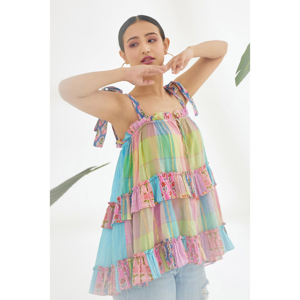 Nikasha Multi-Color Floral Strap Top