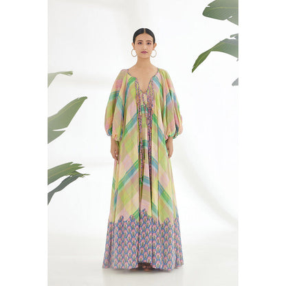 Nikasha Multi-Color Maxi Dress with Tassel Detail