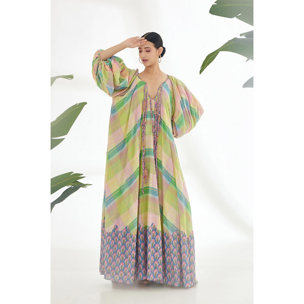 Nikasha Multi-Color Maxi Dress with Tassel Detail