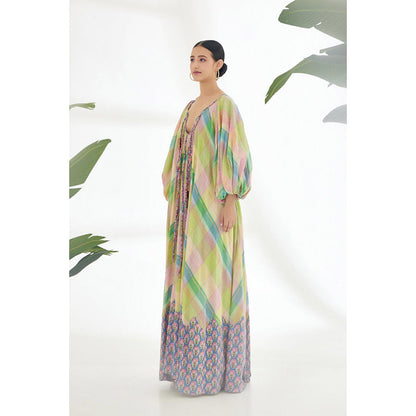 Nikasha Multi-Color Maxi Dress with Tassel Detail