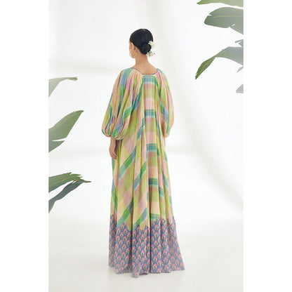 Nikasha Multi-Color Maxi Dress with Tassel Detail