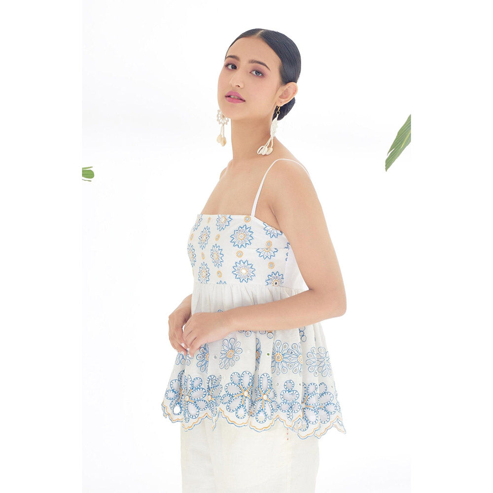 Nikasha White Floral Peplum Top