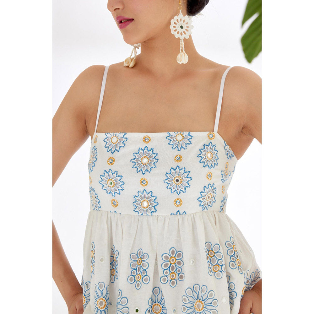 Nikasha White Floral Peplum Top