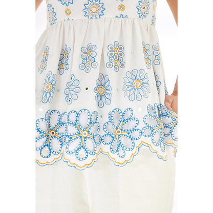 Nikasha White Floral Peplum Top
