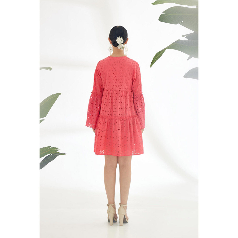 Nikasha Fuchsia Self Design Tier Dress