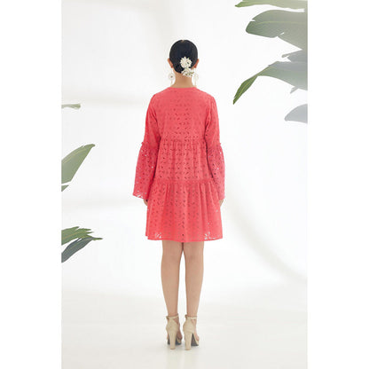 Nikasha Fuchsia Self Design Tier Dress