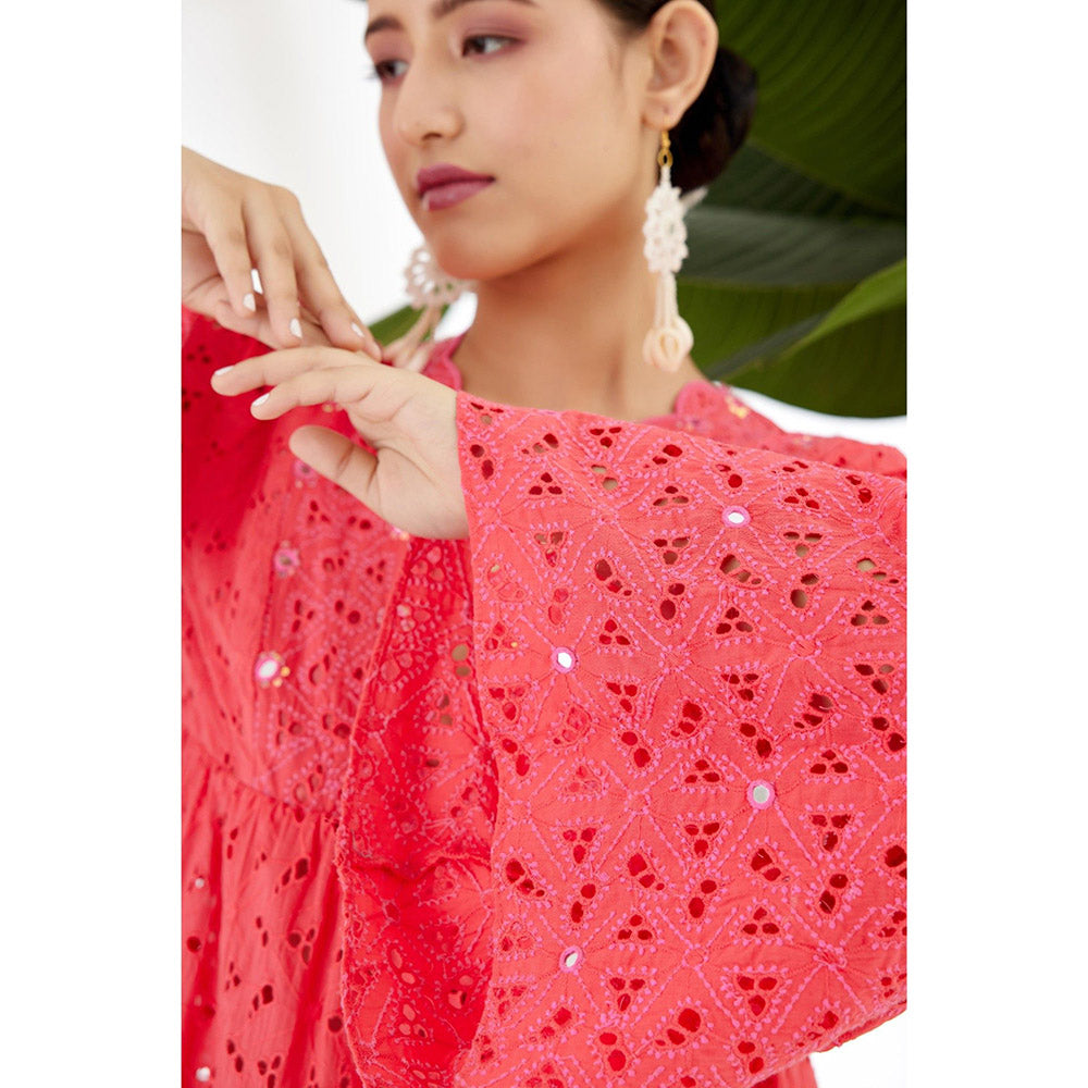 Nikasha Fuchsia Self Design Tier Dress