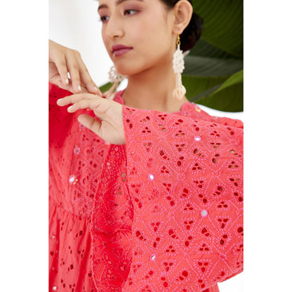 Nikasha Fuchsia Self Design Tier Dress