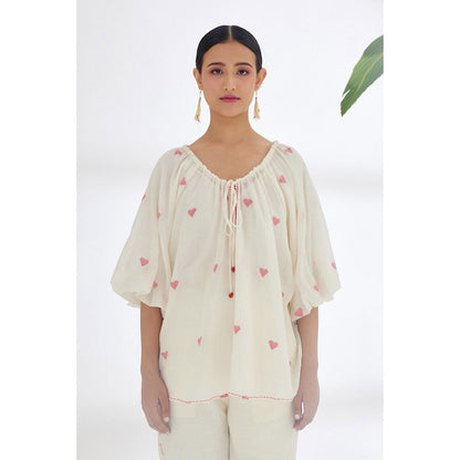 Nikasha Cream Front Knot Top