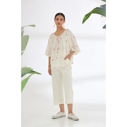 Nikasha Cream Front Knot Top