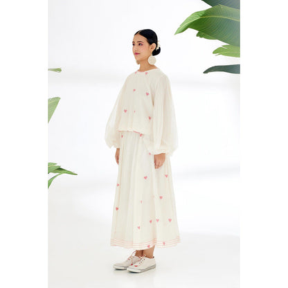 Nikasha Cream Balloon Sleeve Top