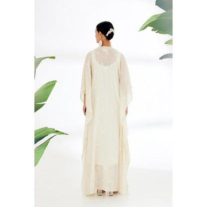Nikasha Cream Polka Dots Maxi Dress