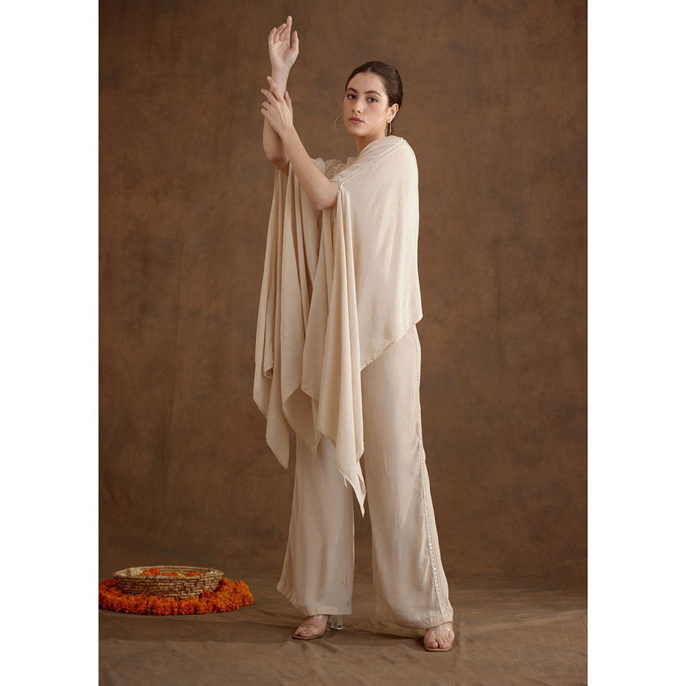 Nikasha Cream Hand Embroidered Kaftan (Set of 2)