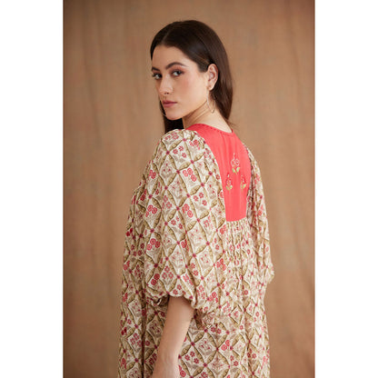 Nikasha Beige Bespoke Hand Embroidered Dress