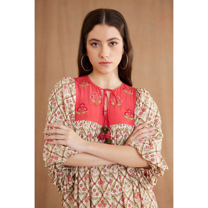 Nikasha Beige Bespoke Hand Embroidered Dress
