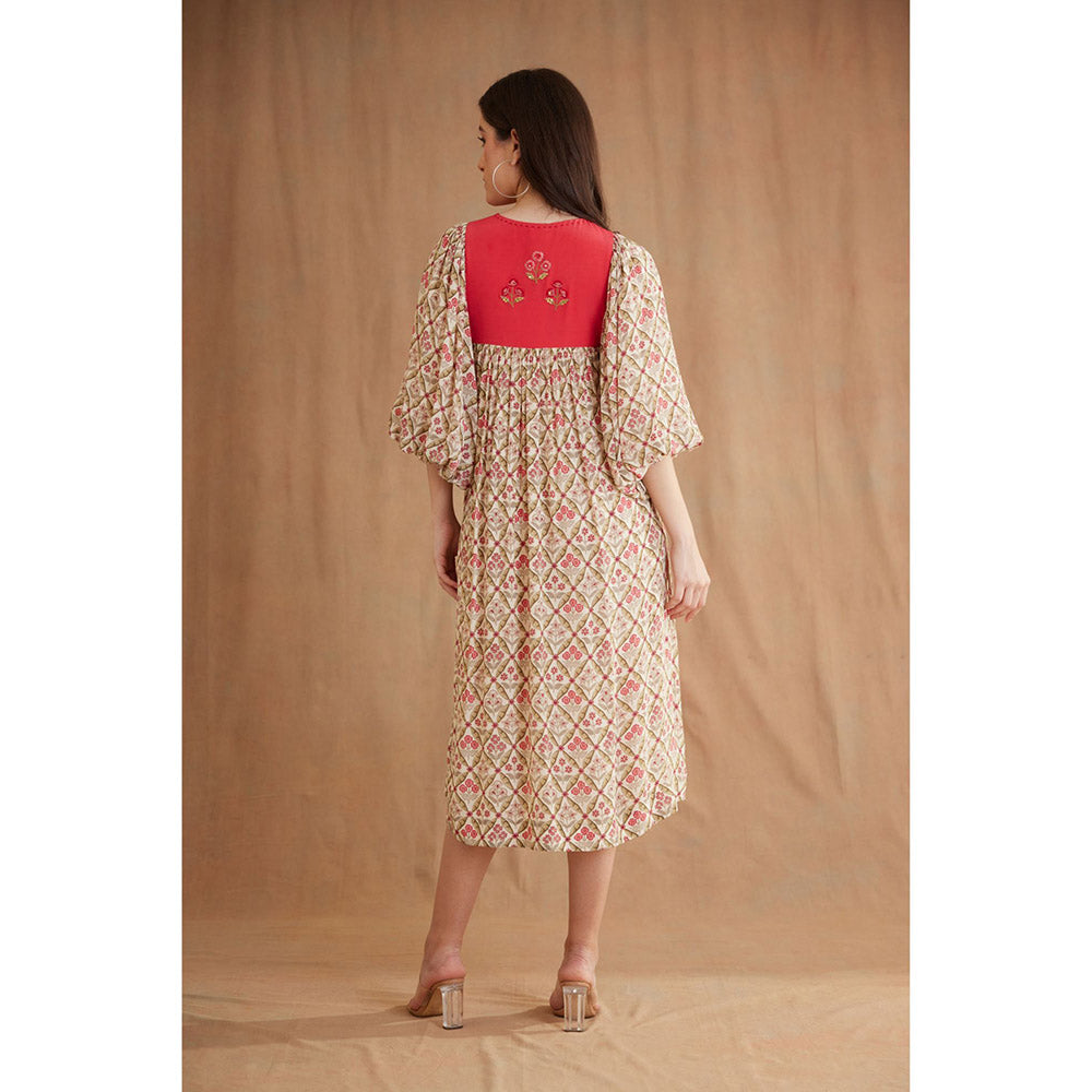 Nikasha Beige Bespoke Hand Embroidered Dress