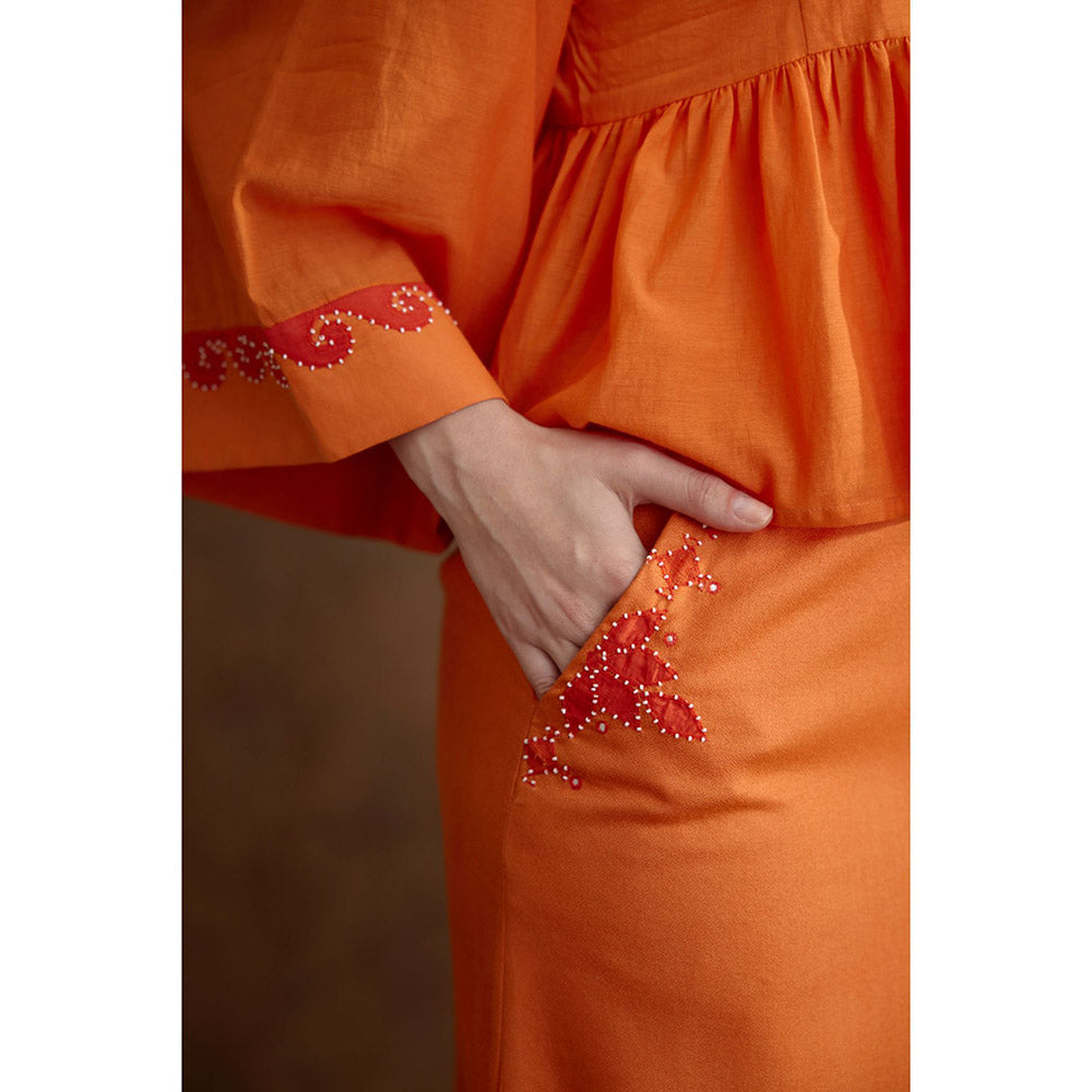 Nikasha Saffron Applique Embroidered Skirt (Set of 2)